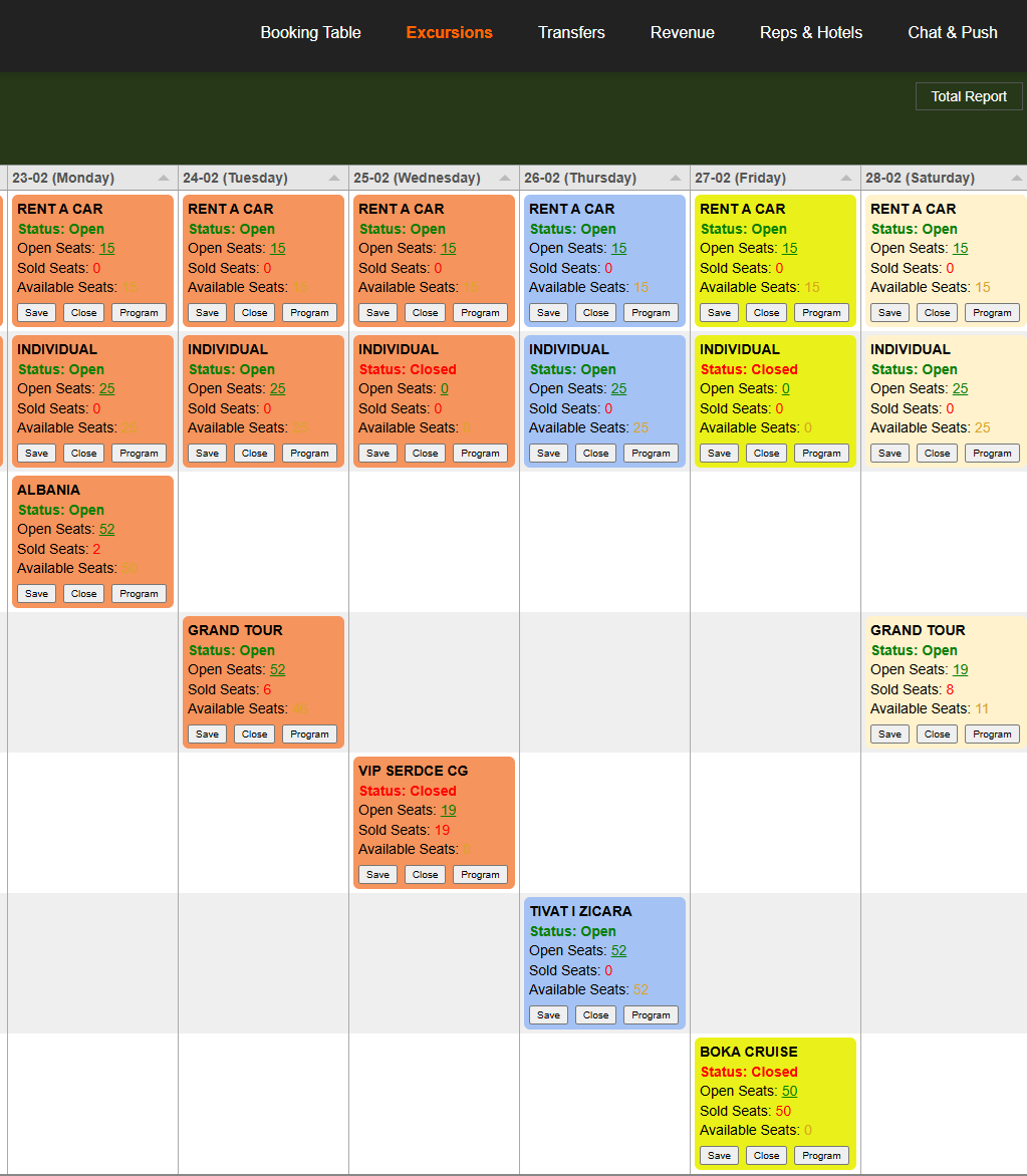 Pro-Travel Club booking system